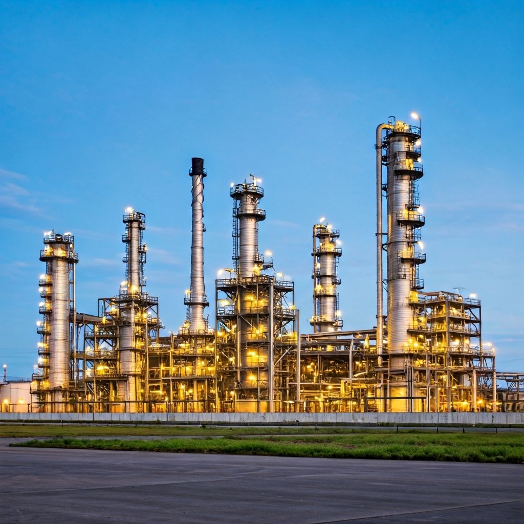 Modern oil refinery